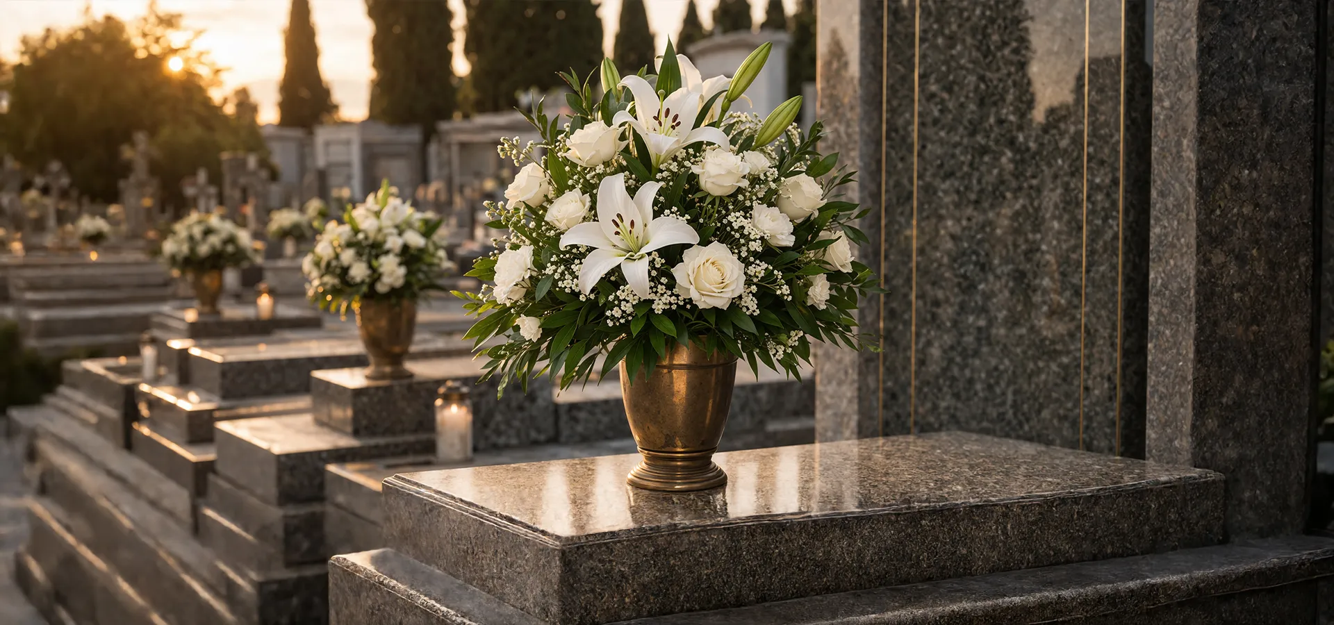 composizioni floreali artificiali per lutto e commemorazione mazzi per vaso