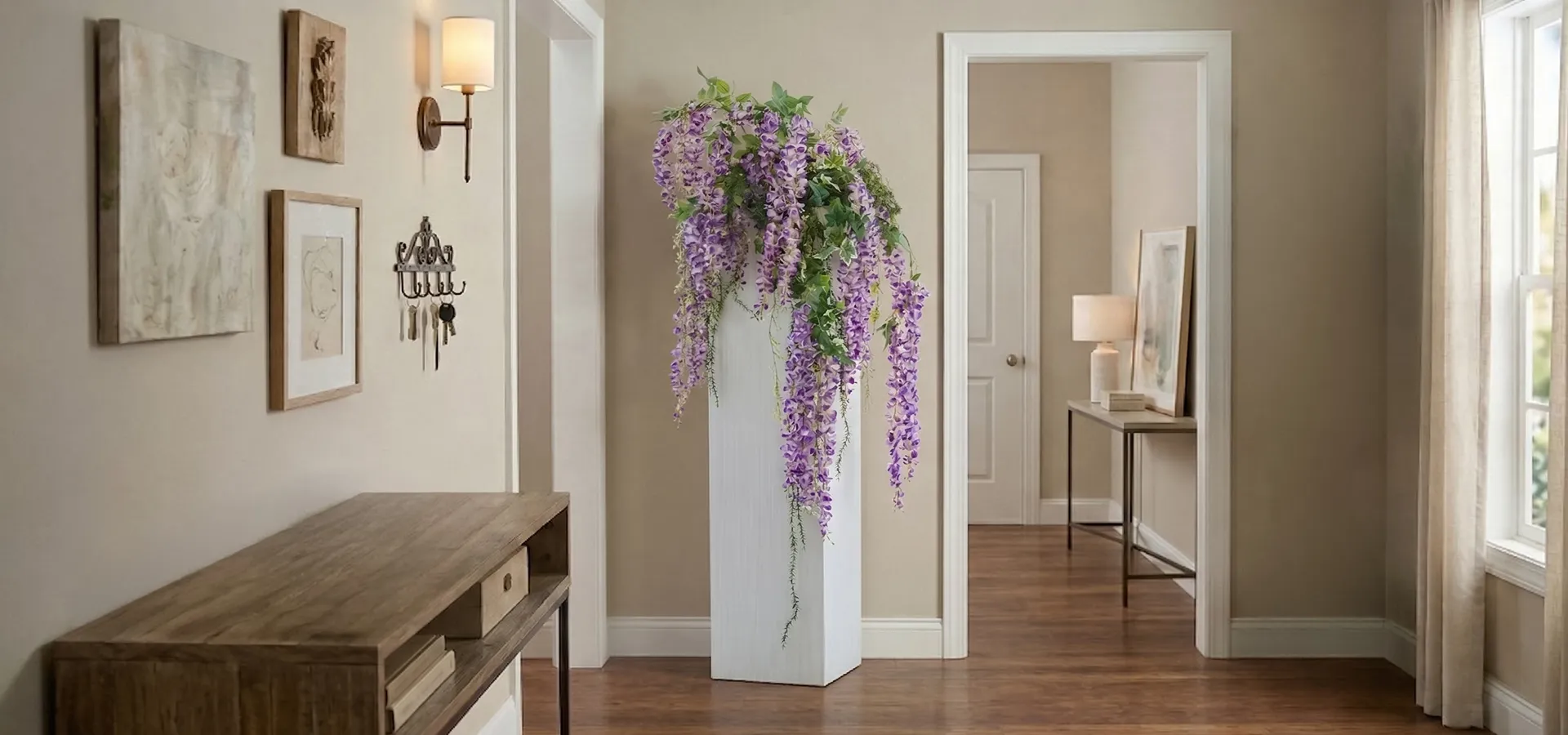 fiori e piante artificiali per casa e ufficio composizioni a colonna