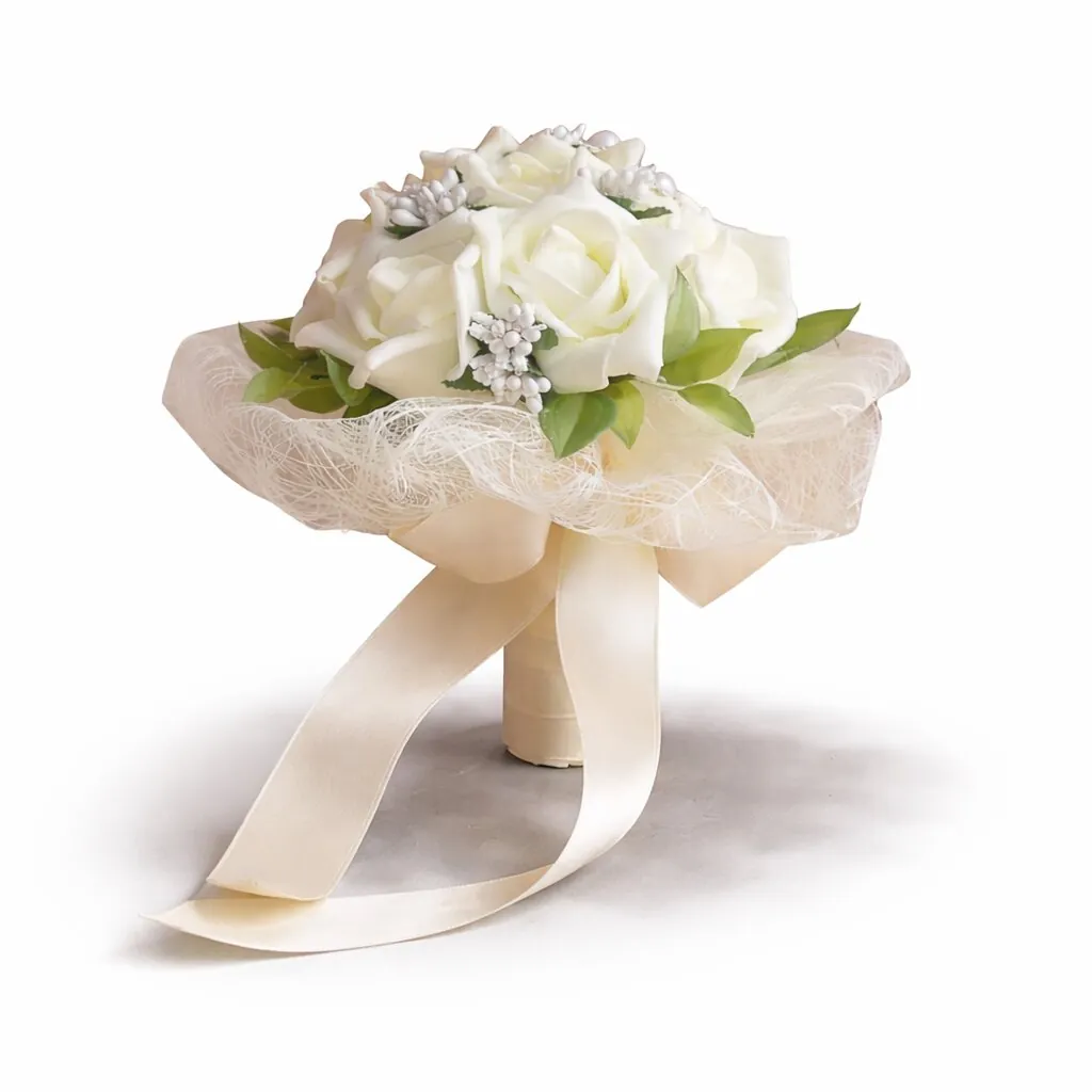 Piccolo bouquet con rose bianche