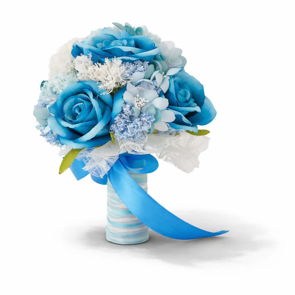 Bouquet sposa azzurro e turchese