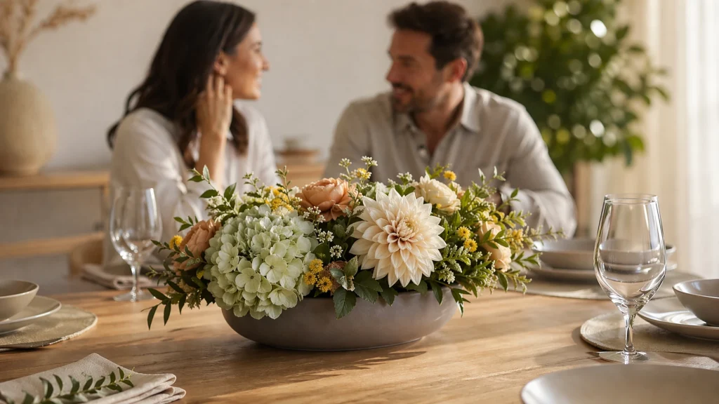 Immagine rappresentativa dell’articolo: Centrotavola con fiori artificiali: quando la tavola “parla” di te 