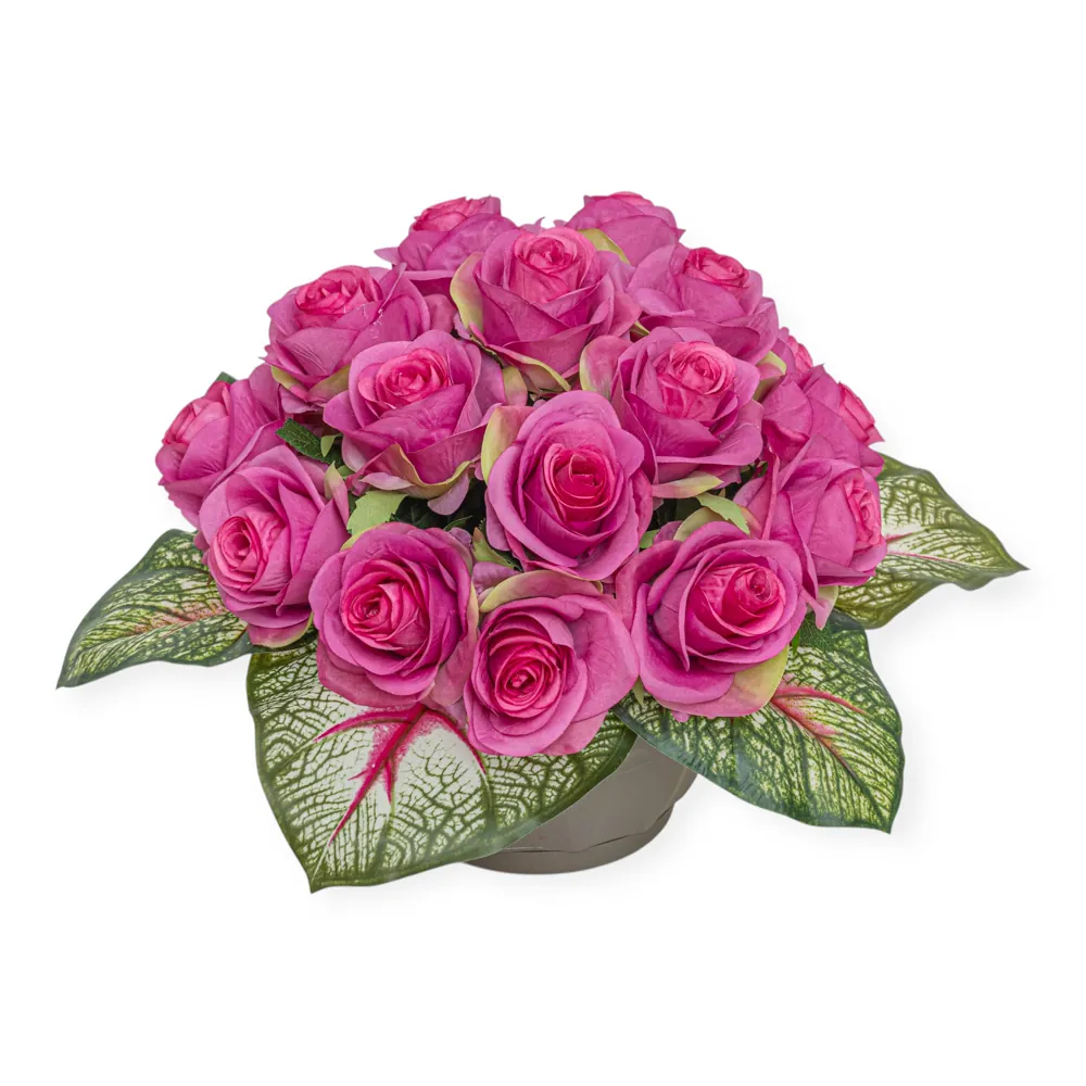 Ciotola rose fucsia bouquet compatto