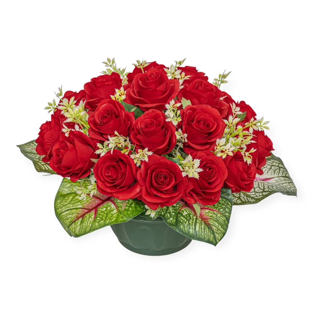 Ciotola rose rosse bouquet classico