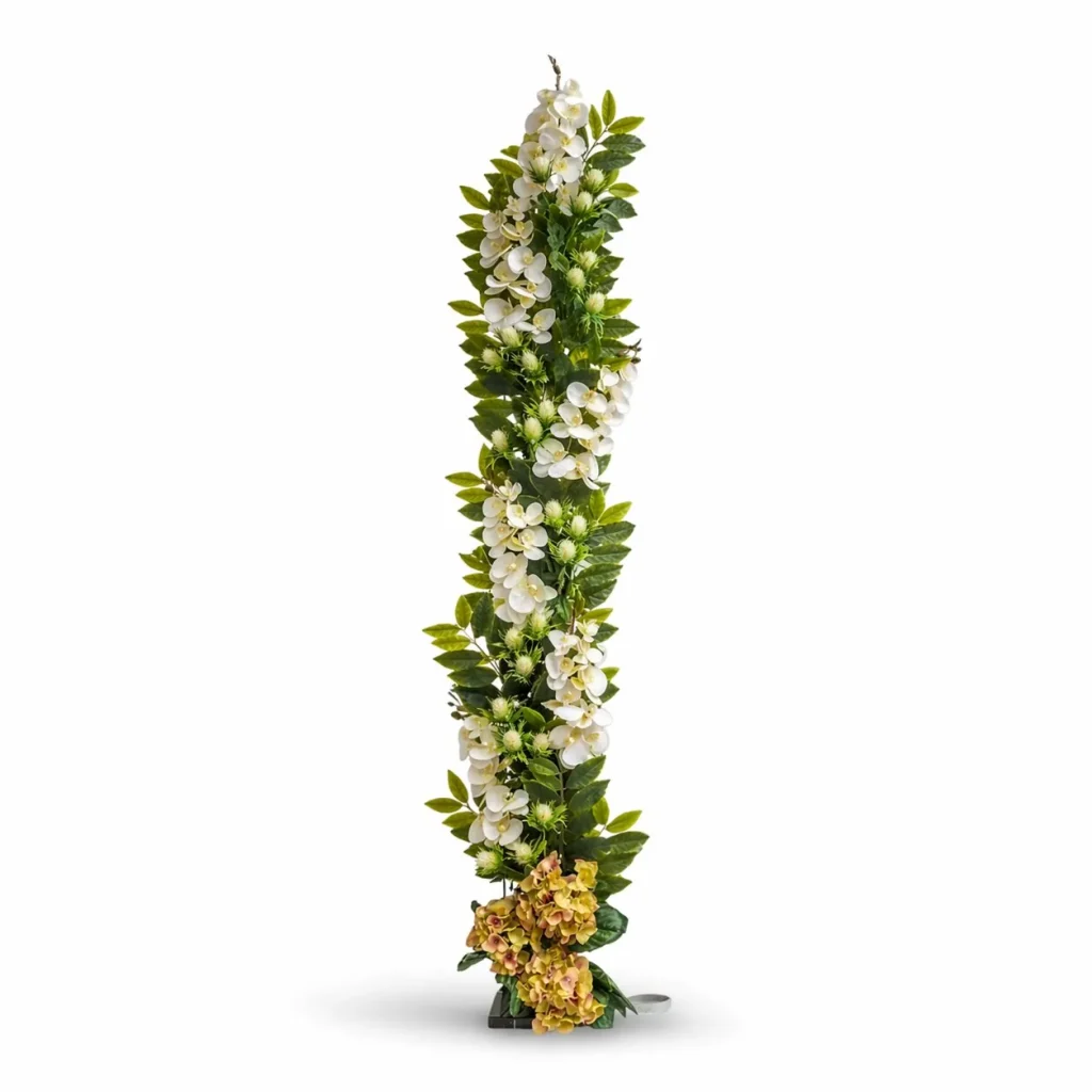 Immagine del prodotto: Composizione di orchidee bianche e ortensie gialle