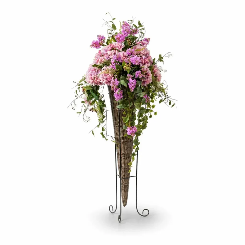 Immagine del prodotto: Colonna di ortensie rosa e limonium viola