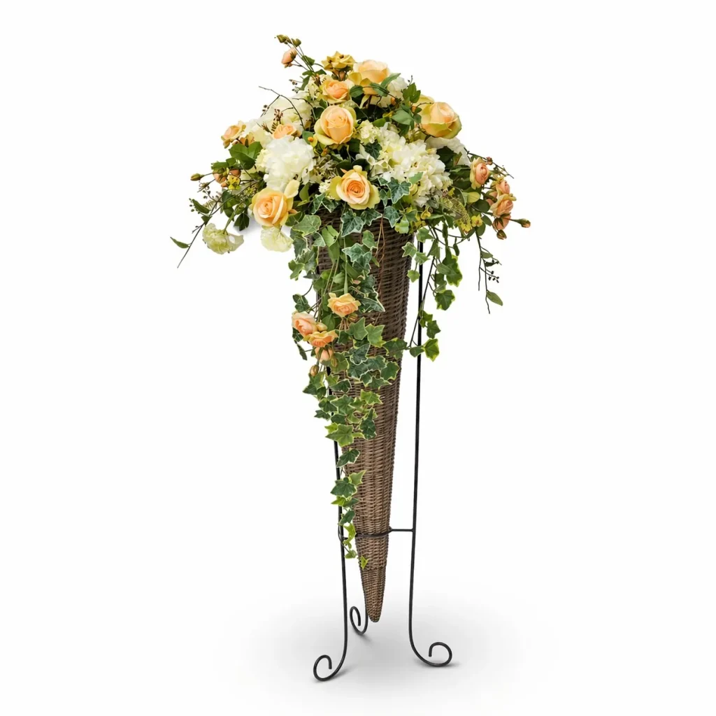 Immagine del prodotto: Colonna di rose rosa e ortensie bianche