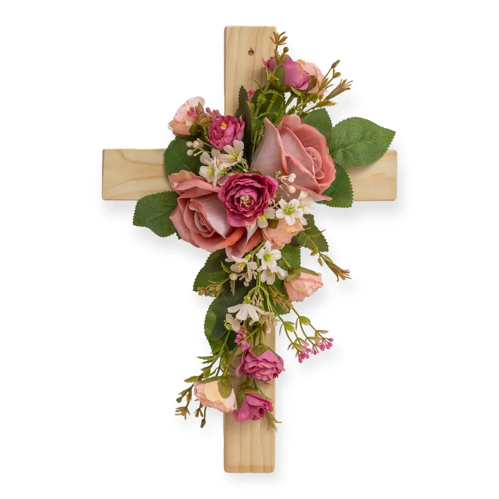 Croce in Legno di Rose Rosa Antico