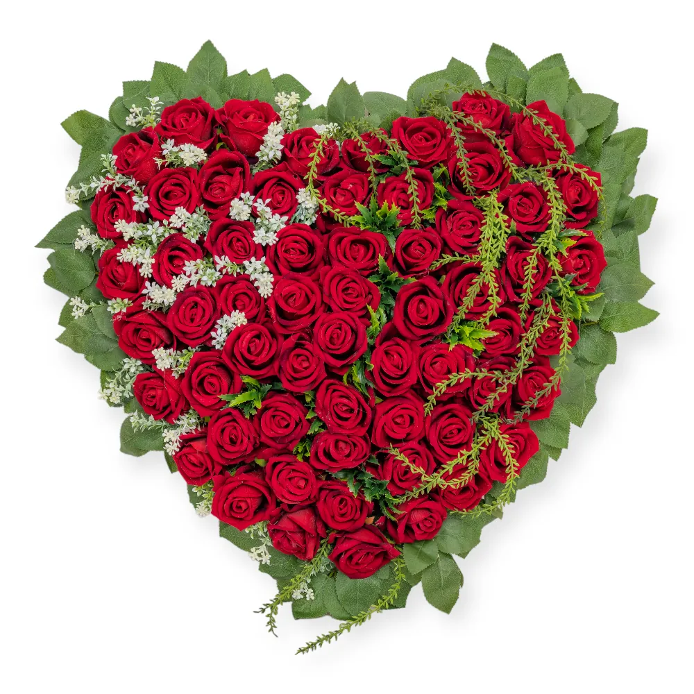 Grande Cuore di Rose Velluto Rosso
