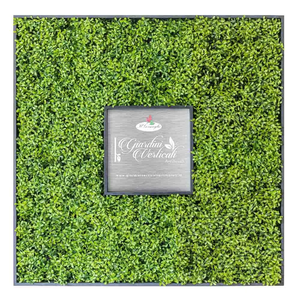 Quadro quadrato con bosso monocromatico verde
