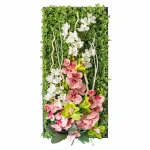 Quadro verticale di orchidee rosa e bianche con rami