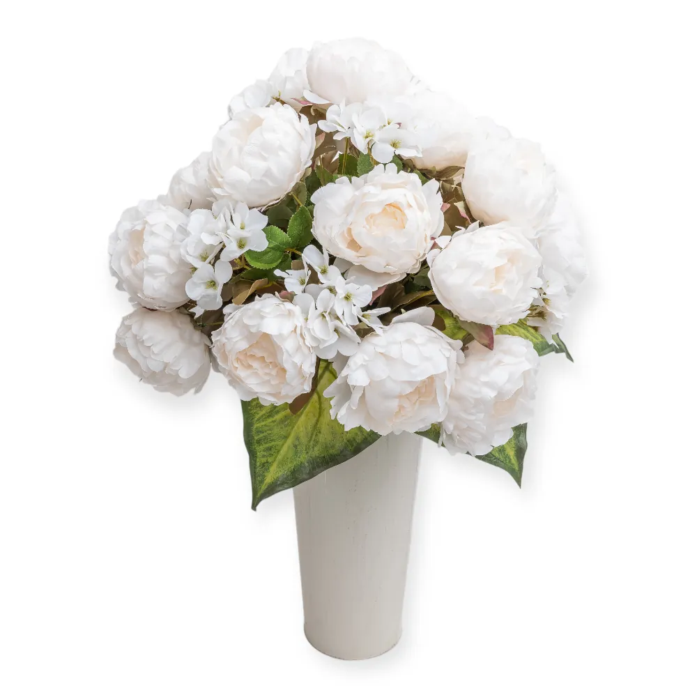 Mazzo peonie bianche e ortensie