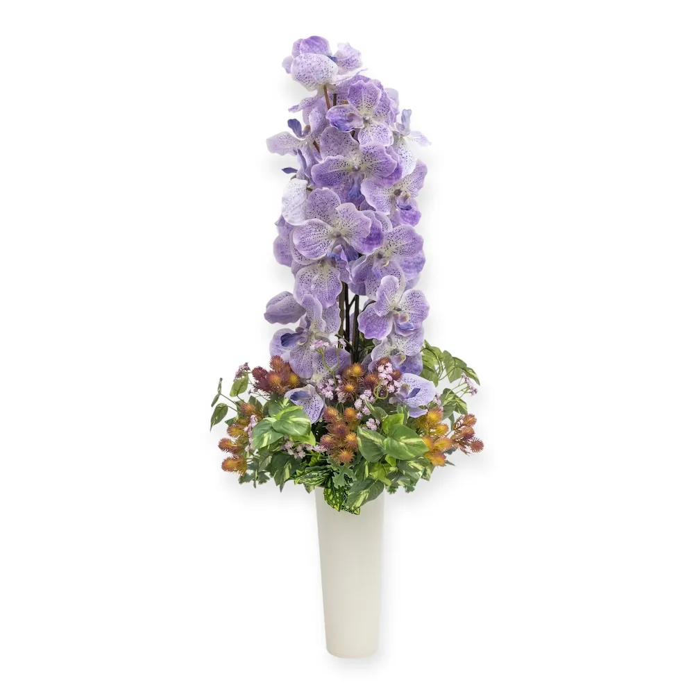 Mazzo peonie viola rose gialle sansevieria