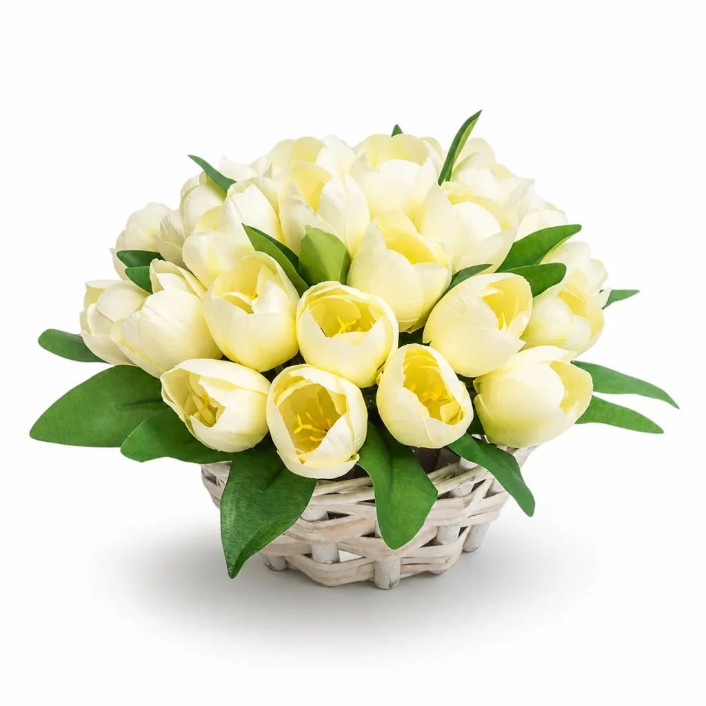 Immagine del prodotto: Cestino vimini tulipani avorio