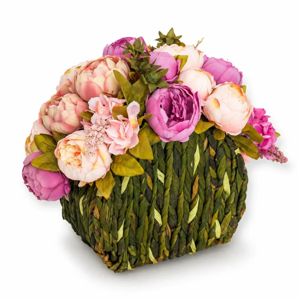 Immagine del prodotto: Cesto erba marina con peonie