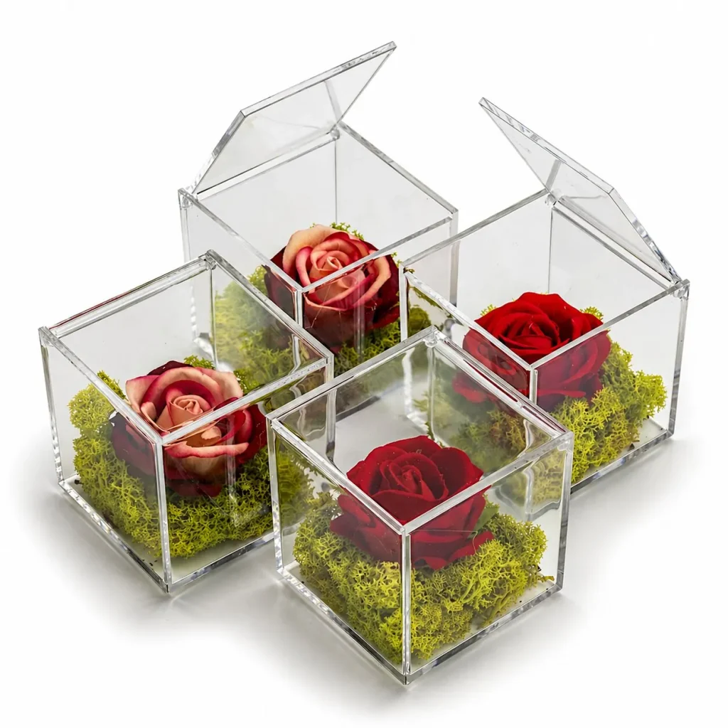 Immagine del prodotto: Scatolina plexiglass rosellina velluto