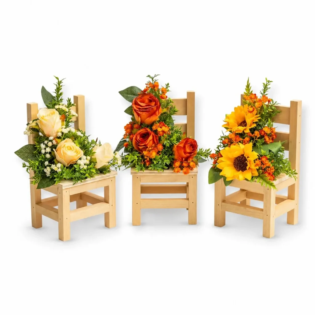 Immagine del prodotto: Seggiola legno roselline bocciolo assortite