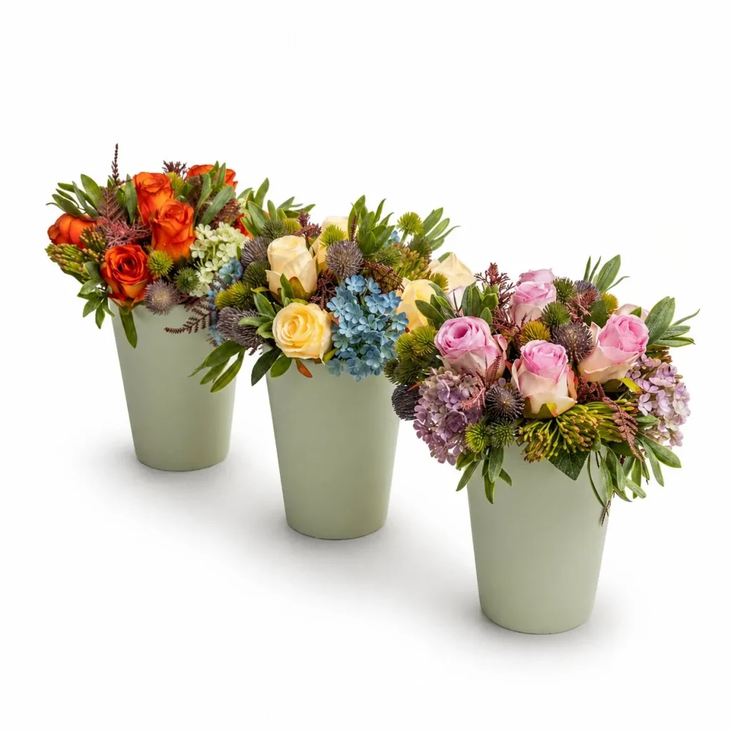 Immagine del prodotto: Vaso ceramica con rose e grass
