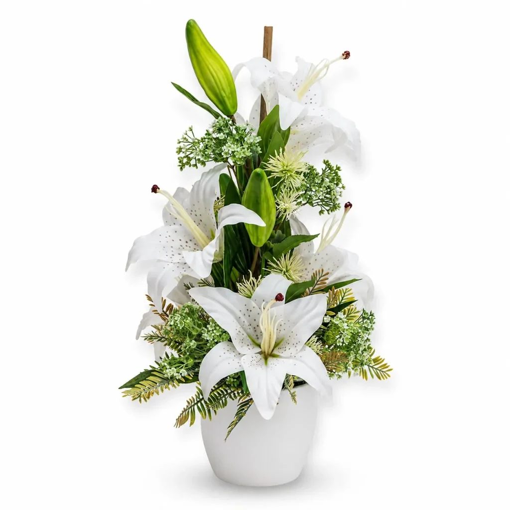 Immagine del prodotto: Vaso ceramica giglio bianco alto