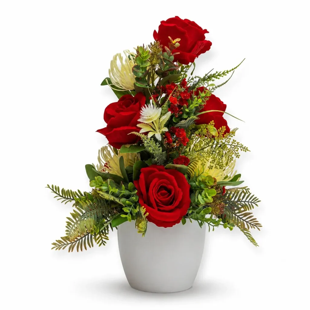 Immagine del prodotto: Vaso ceramica rose velluto rosse