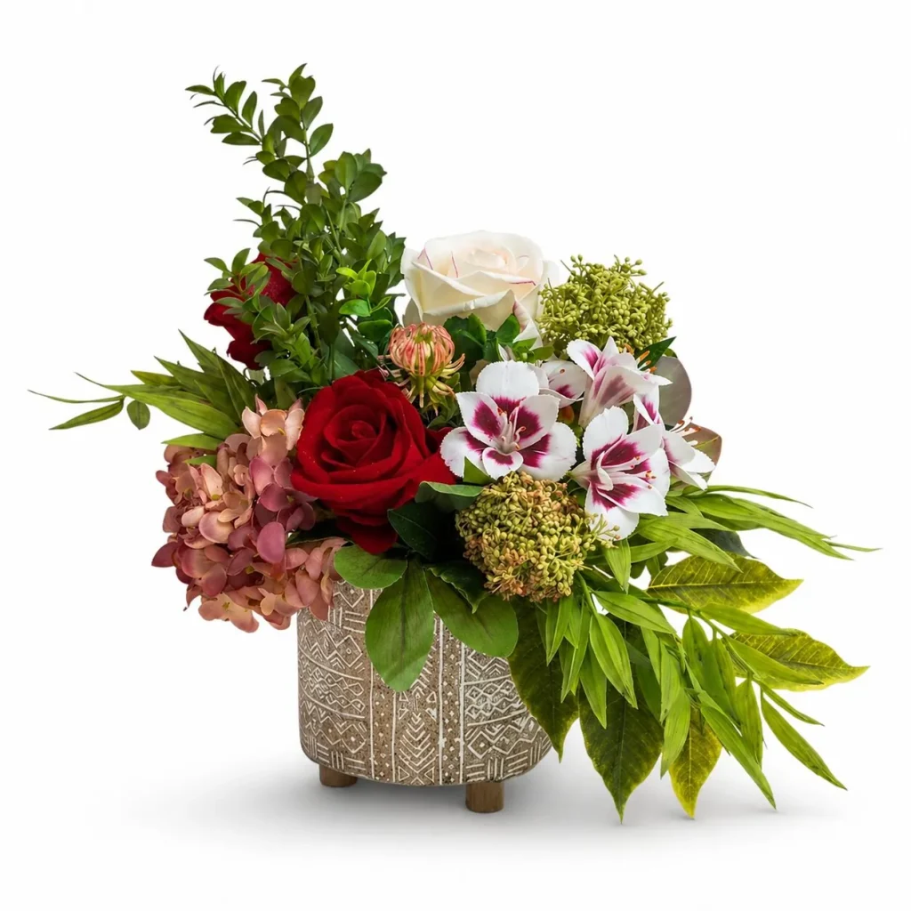 Immagine del prodotto: Vaso etnico rose e orchidee miste