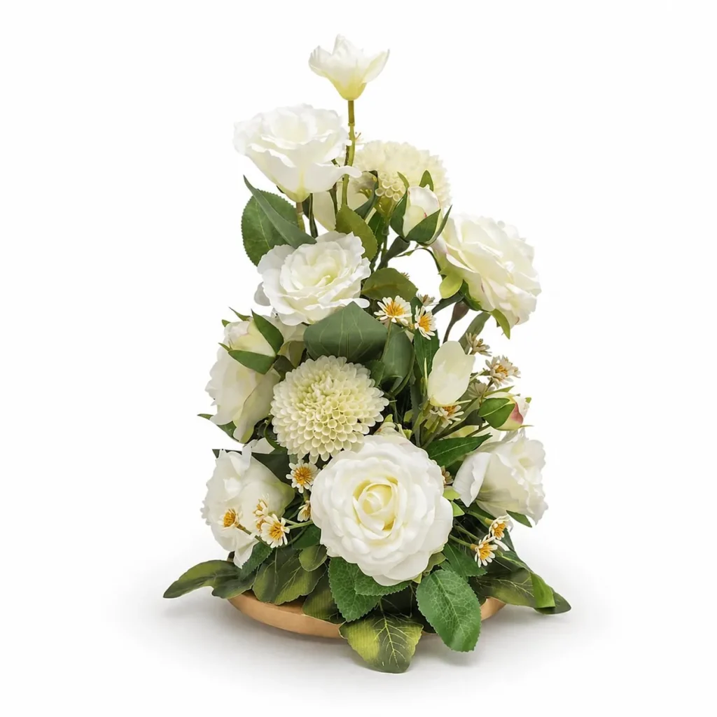 Immagine del prodotto: Vassoio in legno con lysianthus e rose