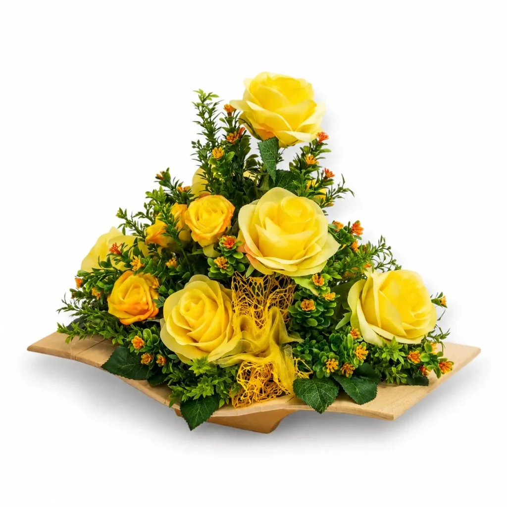 Immagine del prodotto: Vassoio ondulato rose rosse e bianche